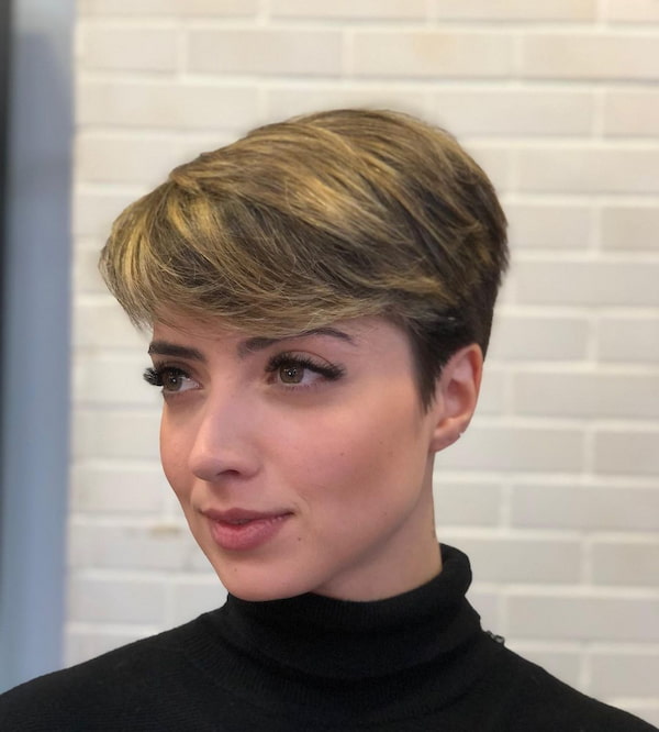 Full Highlighted Short Pixie Haircut