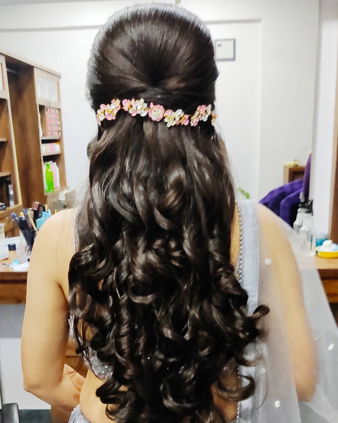 Long Curly Hair with Headpiece