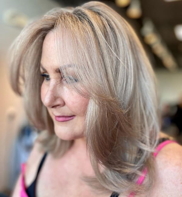 Medium Layered Haircut for Older Women