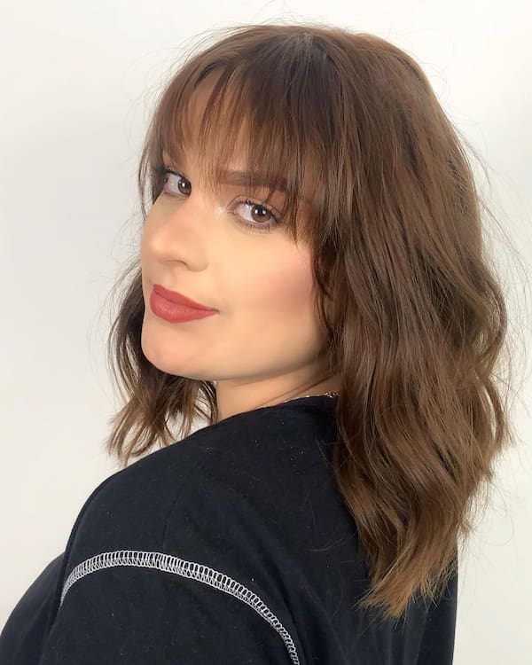 Messy Lob Haircut with Fringe