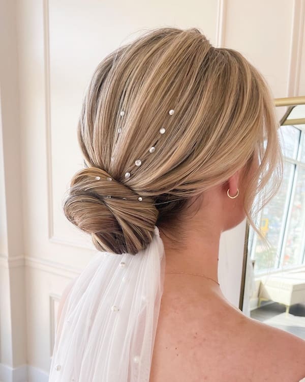 Minimal Low Bun for Bridesmaid