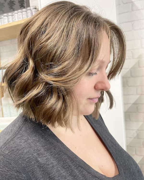 Mixed Tone Textured Hair with Curtain Bangs