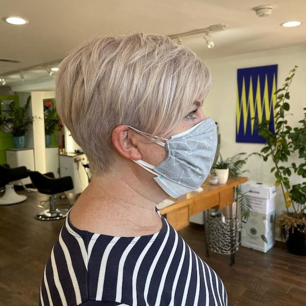 Platinum Blonde Pixie Haircut