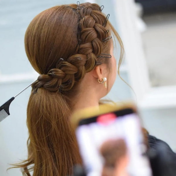 Side Braided Half Updo for Long Hair