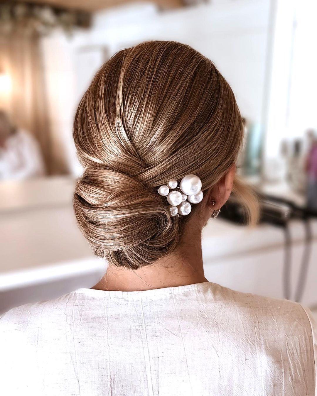 Simple Bridal Tucked in Bun