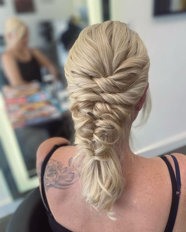 Simple Fishtail Braided Updo