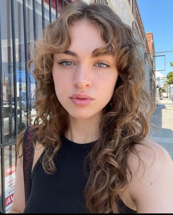 Soft Curls with Curtain Bangs