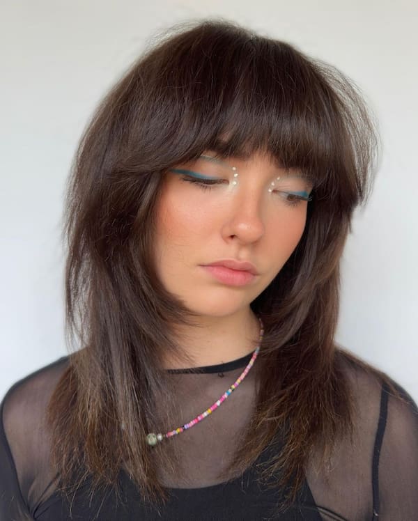 Soft Shag Haircut with Bangs