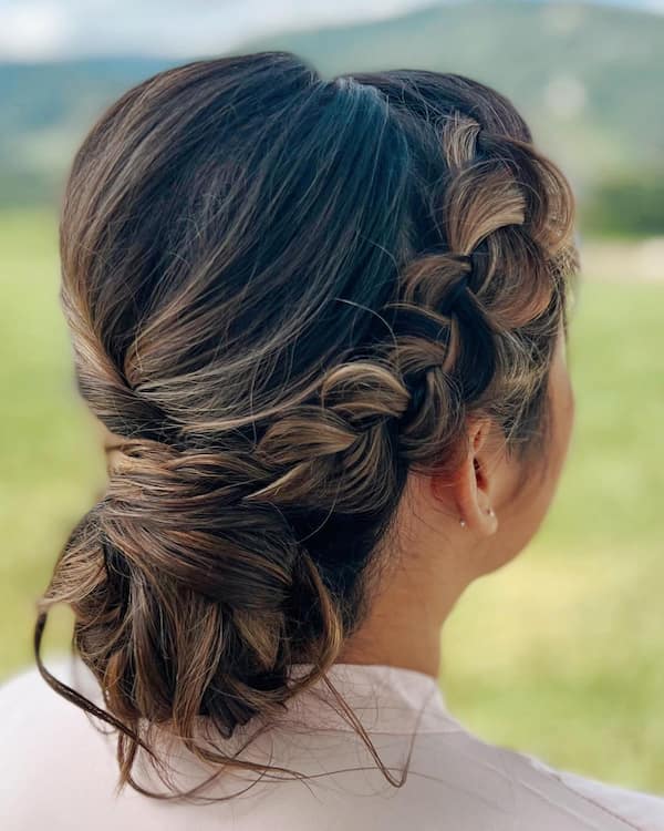 Soft Undone Braid and Bun Combo