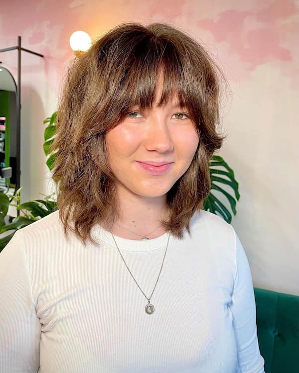 Statement Messy Shag Haircut with Bangs
