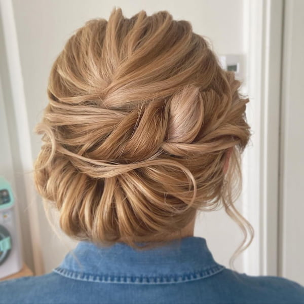 Textured Interwoven Bun Updo