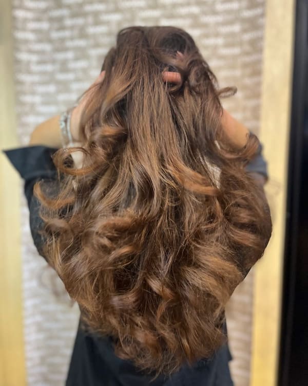 Textured Stretched-Out Long Curly Hair