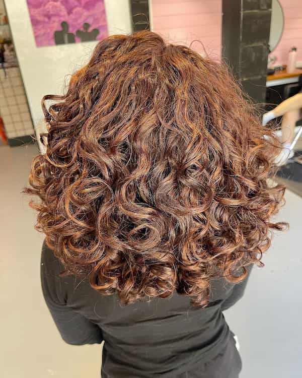 Warm Copper-Toned Hair with Bold Curls