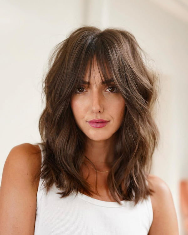 Shaggy Hair with Face Framing Layers and See Through Fringe
