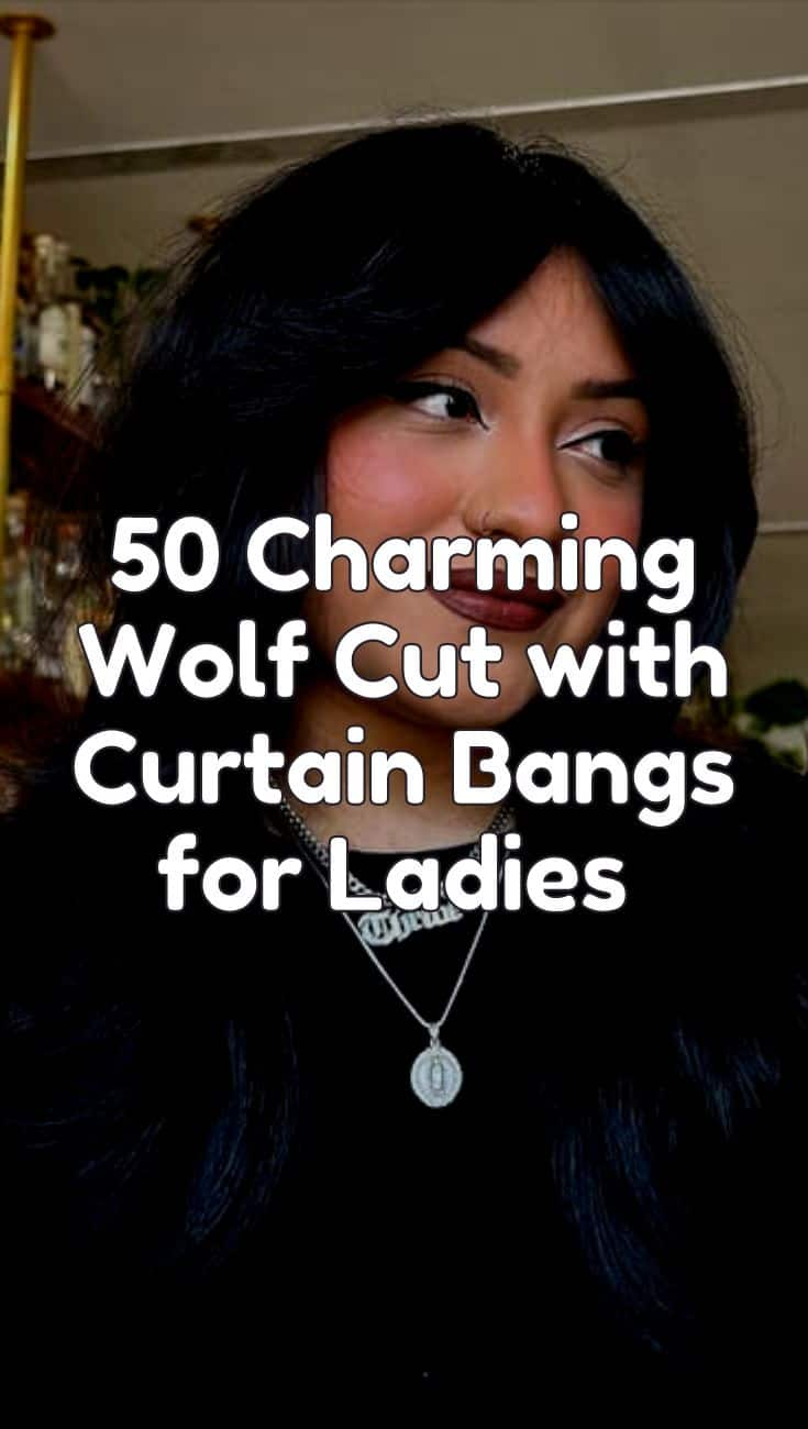 50 charming wolf cut with curtain bangs