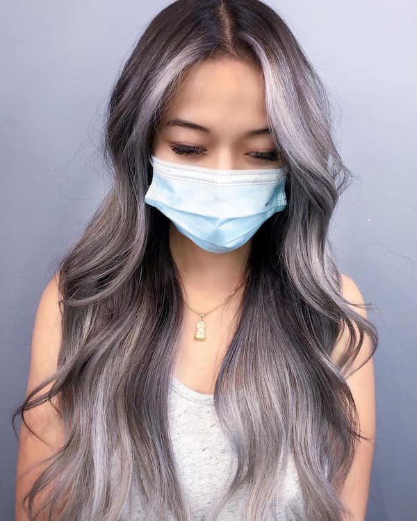 Balayage Ash Gray Hairdo