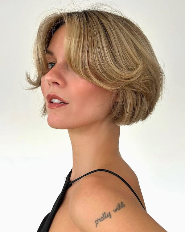 Chic Short Bob with Curtain Bangs