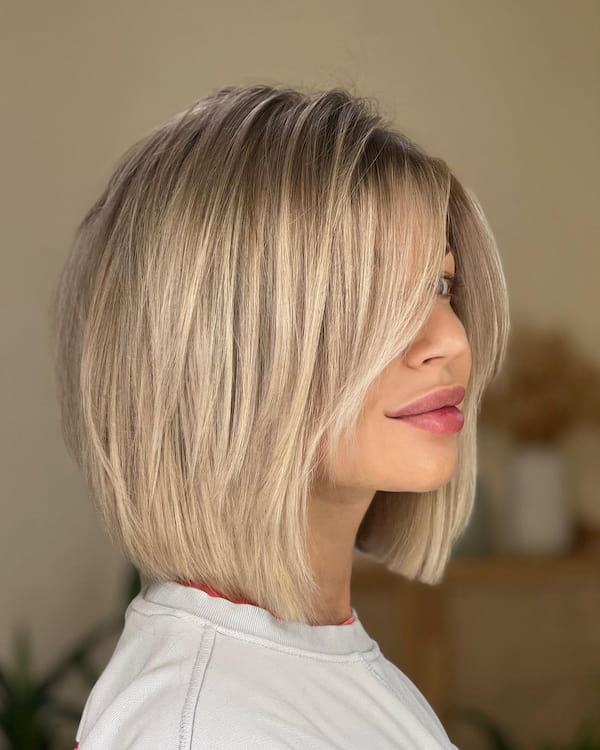 Classy Blonde Layered Bob