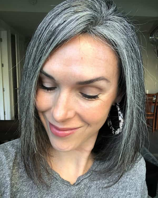 Cute Gray Bob with Rough Edges