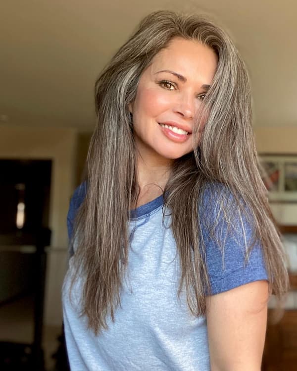 Dimensional Medium-Length Gray Hairdo