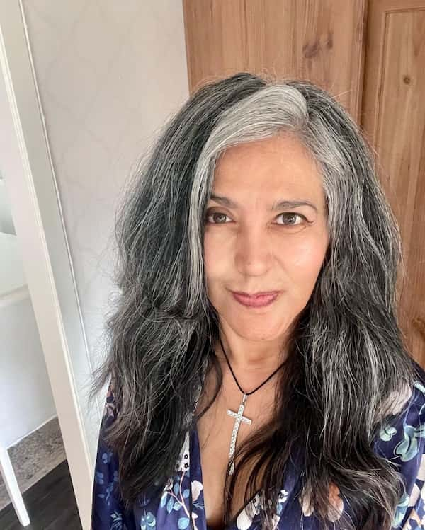 Double Gray Toned Hairdo for Thin Hair