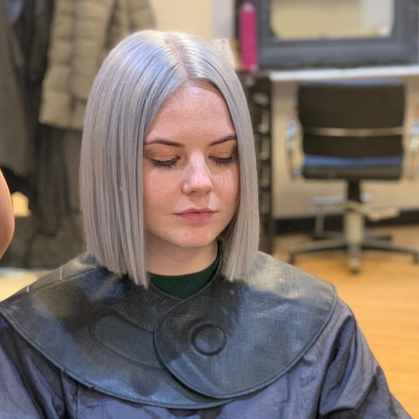 Fresh and Super Neat Gray Bob Haircut