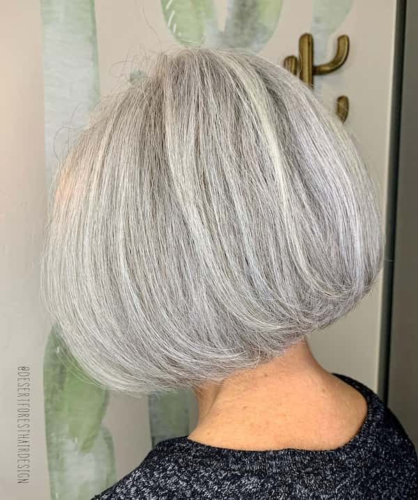 Gray Chin Length Bob