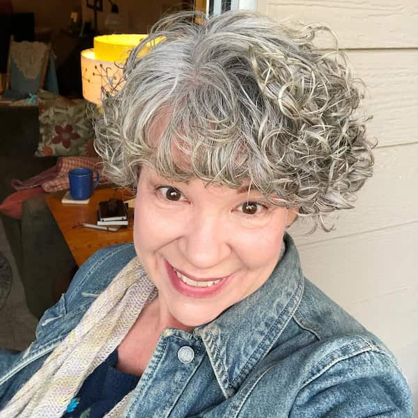 Gray Full Rounded Permed Hair