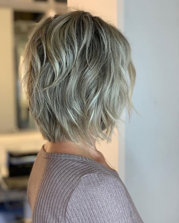 Gray Textured Layered Bob