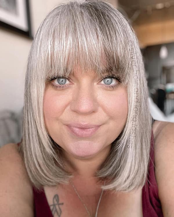 Light Gray Bob with Full Fringe