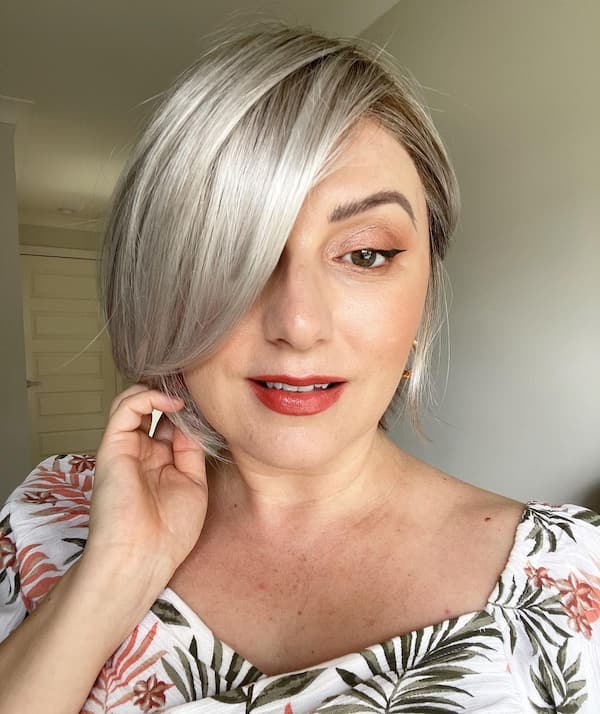 Light Gray Layered Bob Haircut