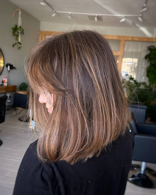 Medium Thick Bob with Bangs