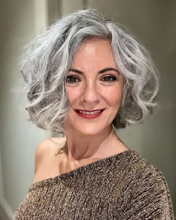 Messy Gray Hair with Dream Waves