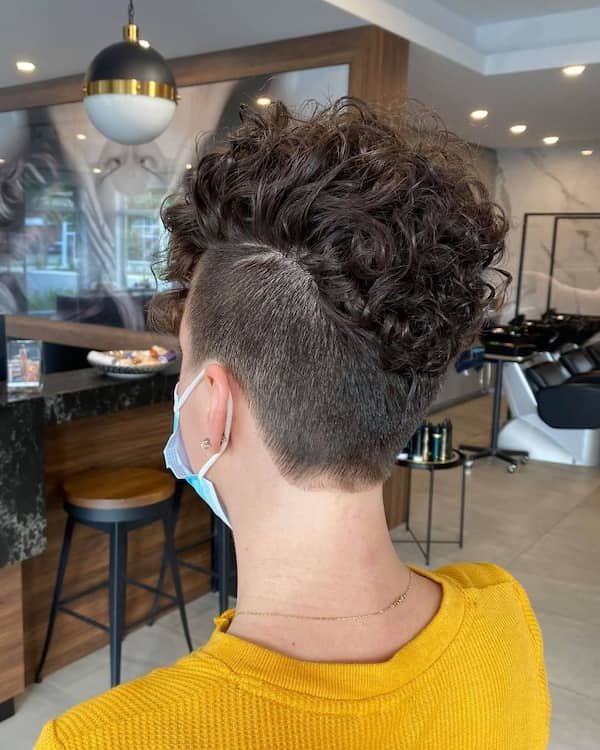 Mohawk Permed Hair with Curls