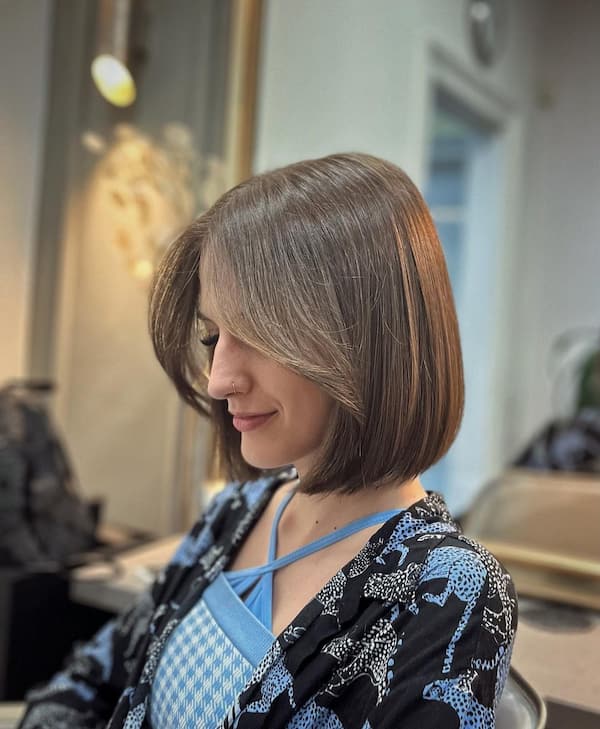 Short Bob with Curtain Bangs