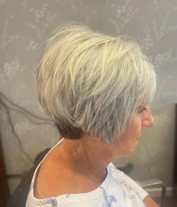 Short Layered Bob with Undercut for Women over 70