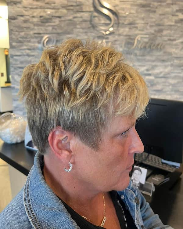 Short Permed Hair with Undercut