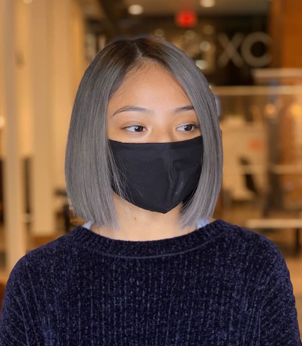 Timeless Perfectly Shaped Gray Bob Haircut