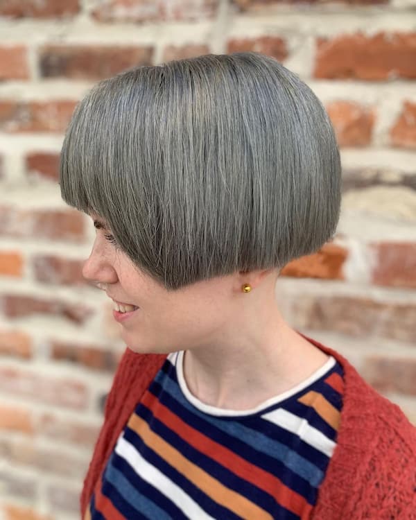 Very Short Gray Bob with Precision