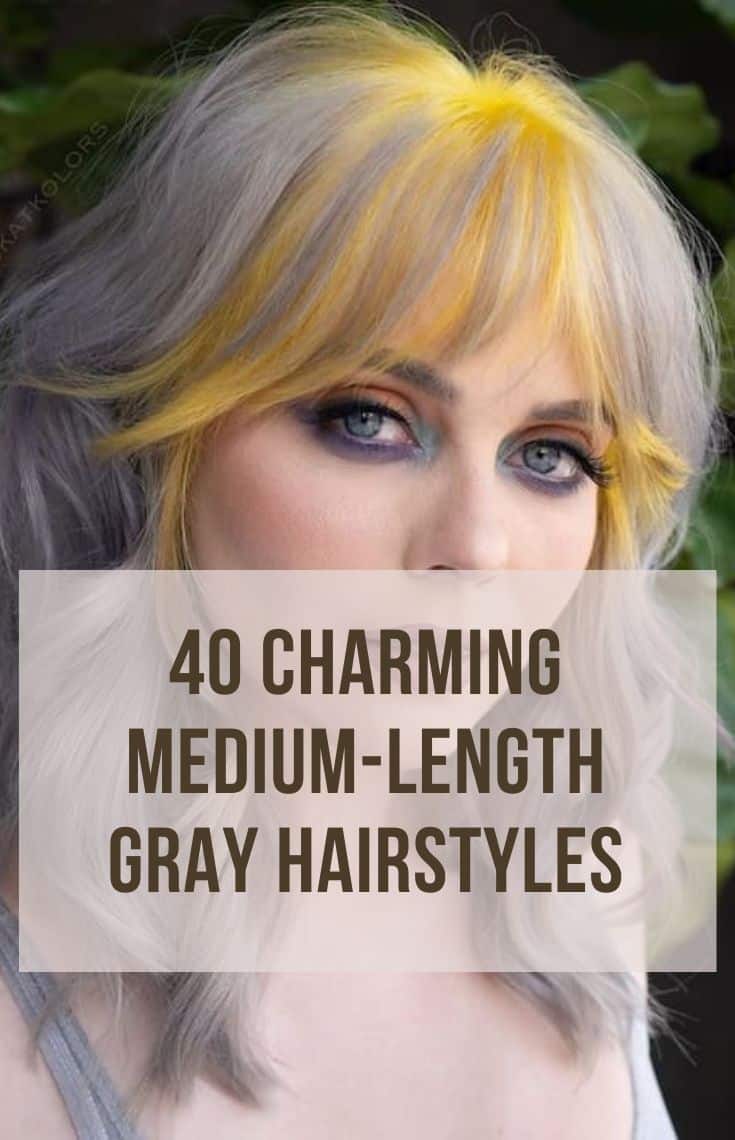 medium length gray hairstyles