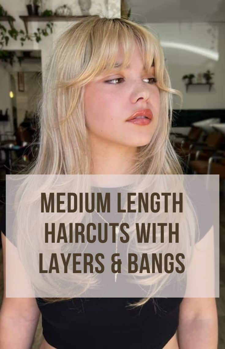 50 medium-length haircuts with layers and bangs