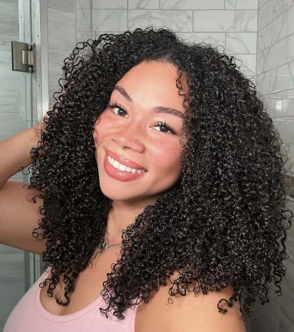 Black Closely Knitted Curly Hair
