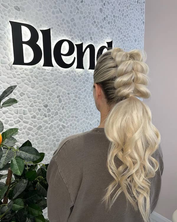 Blonde Bubble Braided Ponytail