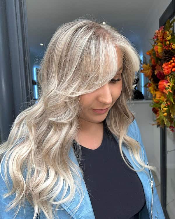 Blonde Feathered Haircut with Highlights