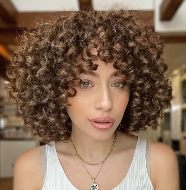 Bold Curly Hair with Bangs