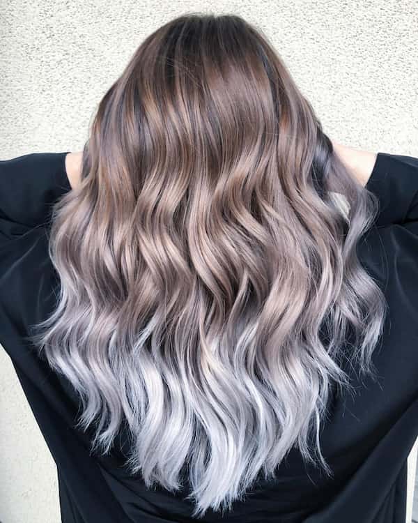 Classic Ash Blonde Haircut with Gray Ends