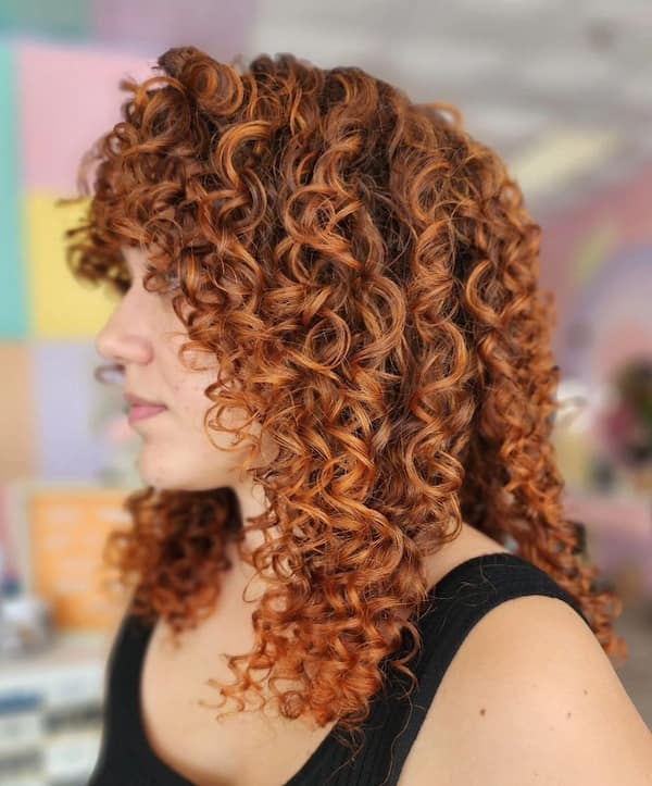 Copper ThicknCurly Hair with Fringe