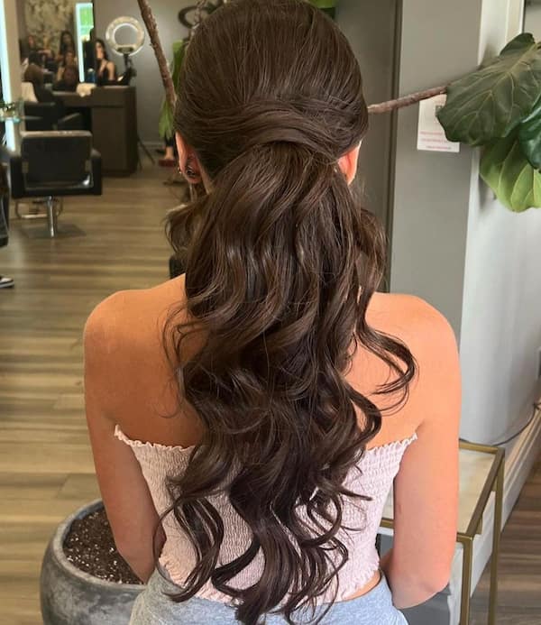 Curled Ponytail Updo