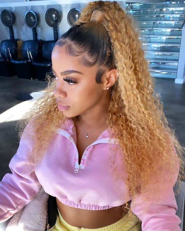 Curly Ponytail with Baby Face