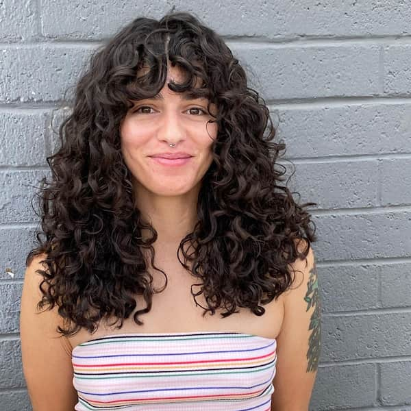 Full Mid-Length Symmetrical Curly Hair